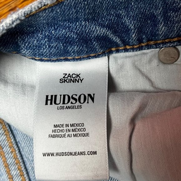 Hudson Zach side up skinny jean Distressed mens size 33x32 - Picture 12 of 14